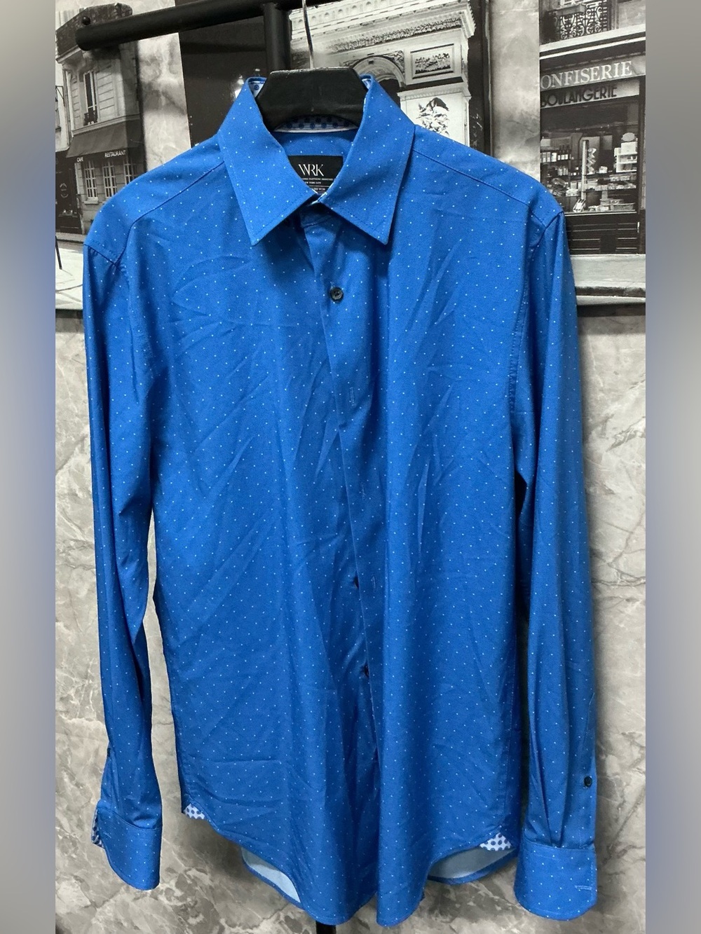W.R.K Men's Royal Blue Microdot Dress Shirt PR27-11